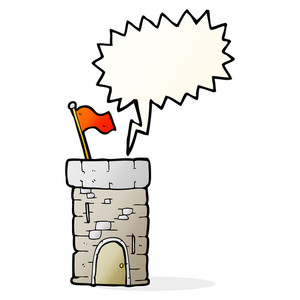 300x300 Freehand Drawn Cartoon Old Castle Tower Royalty Free Stock Image