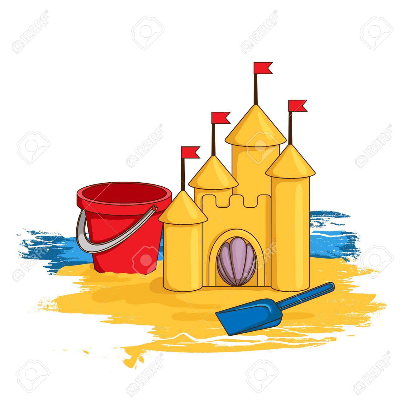 1300x1300 Cartoon Sand Castle Royalty Free Cliparts, Vectors, And Stock