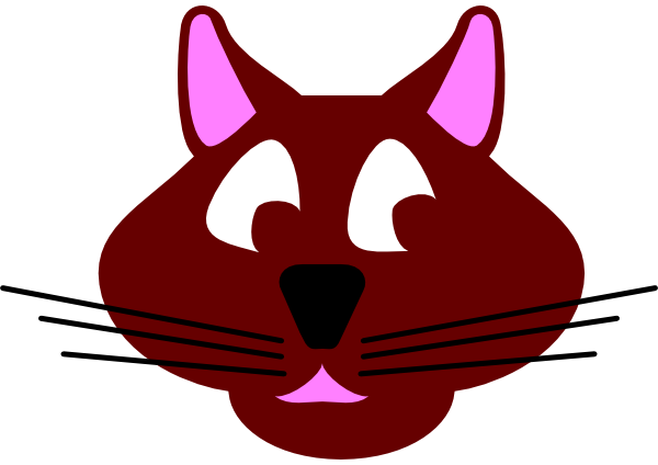 600x424 Brown Cartoon Cat Face Clip Art