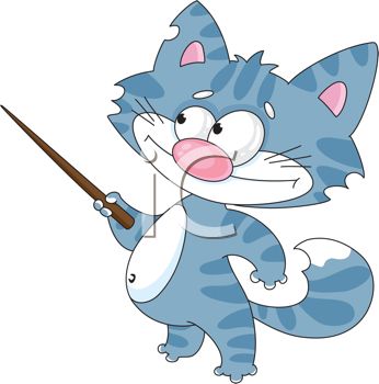 346x350 Royalty Free Clip Art Image Cartoon Of A Cat Giving Lessons