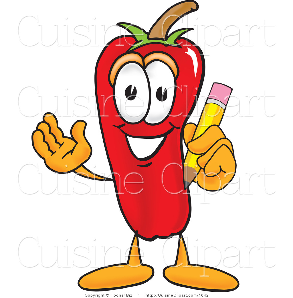 1024x1044 Cuisine Clipart Of A Smiling Red Chili Pepper Mascot Cartoon