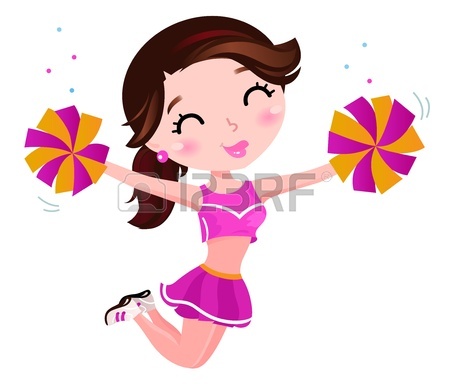 450x384 Cute Happy Cheerleader Illustration Royalty Free Cliparts, Vectors