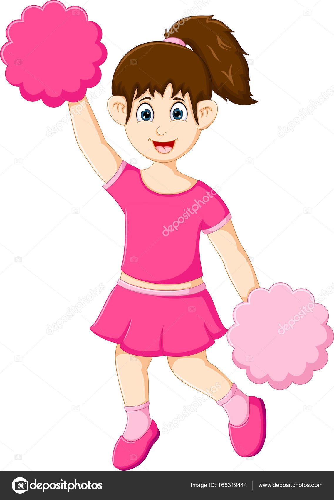 1137x1700 Beautiful Cheerleading Cartoon Posing Stock Vector