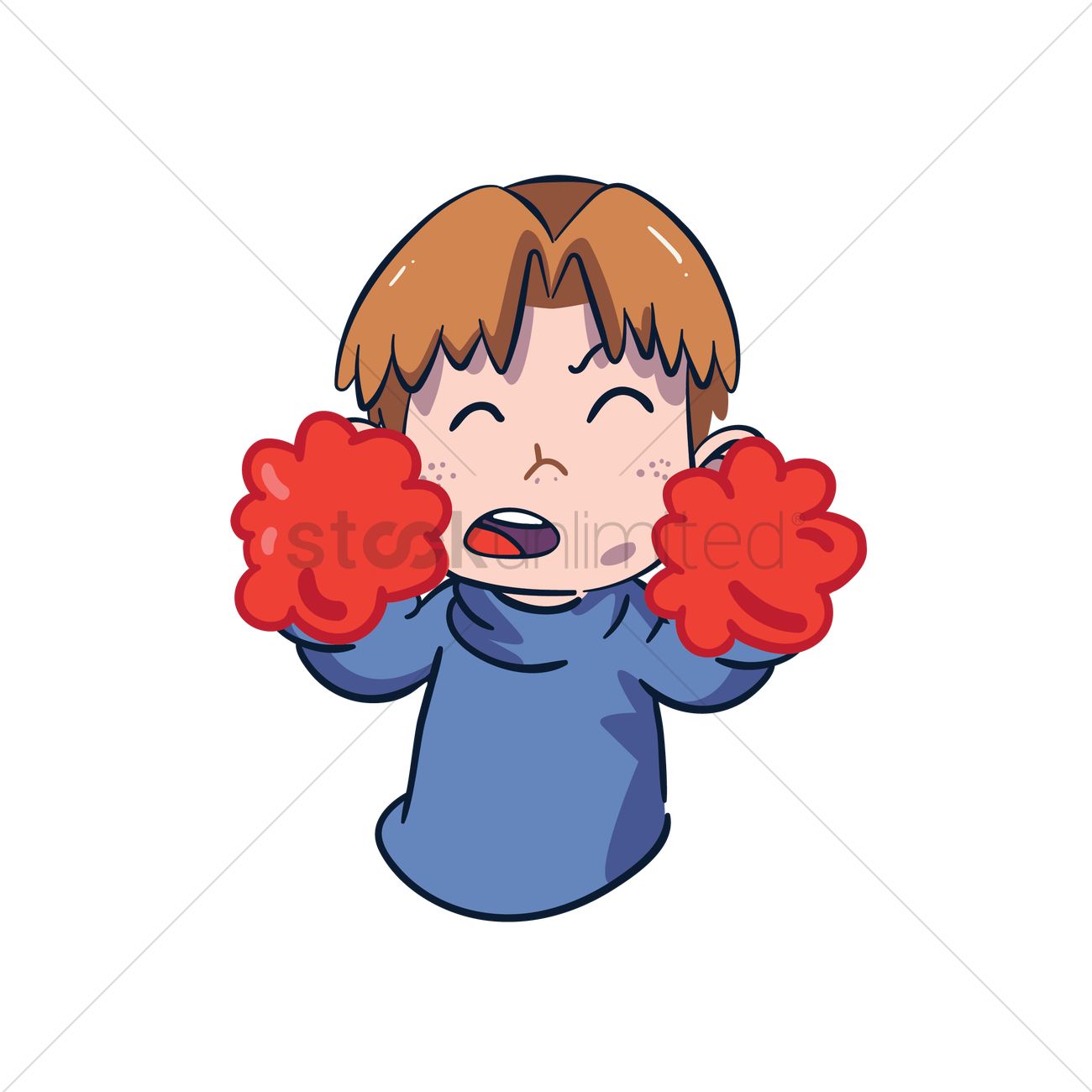 1300x1300 Cartoon Character Cheerleading Vector Image