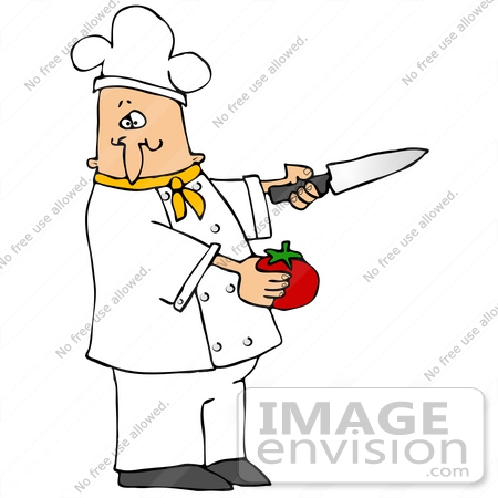 450x450 Clip Art Graphic Of A Caucasian Male Chef Wearing A Chef's Hat