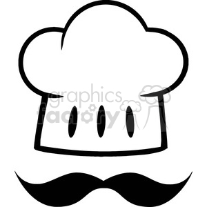 300x300 Royalty Free Chef Hat With A Mustache Logo 386526 Vector Clip Art