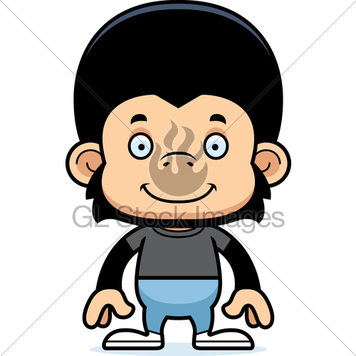 500x500 Cartoon Smiling Chimpanzee Gl Stock Images