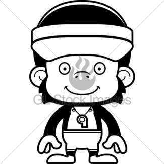 325x325 Cartoon Smiling Cowboy Chimpanzee Gl Stock Images