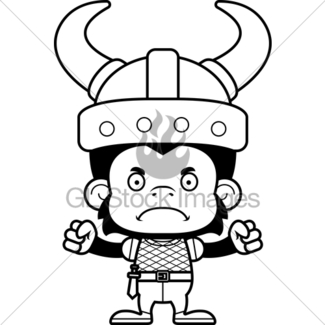 325x325 Cartoon Smiling Viking Chimpanzee Gl Stock Images