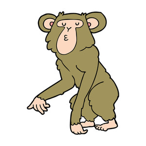 300x300 Cartoon Chimpanzee Royalty Free Stock Image