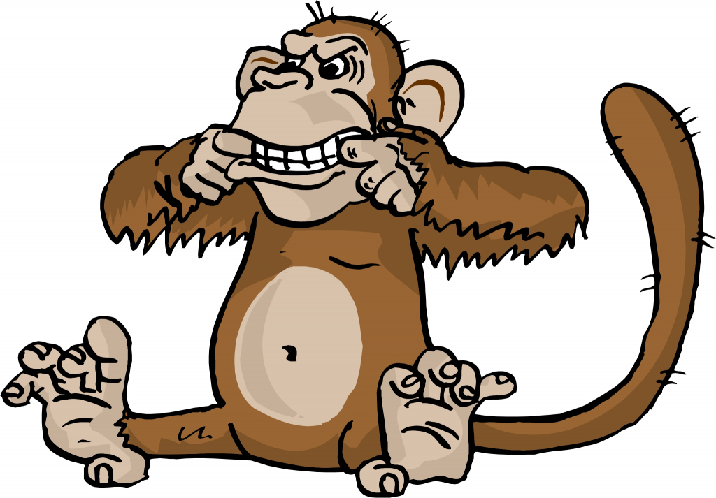 1024x713 Cartoon Drawings Monkeys Chimpanzee