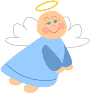300x312 Cartoon Christmas Angels Clip Art