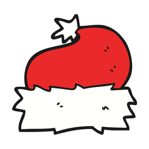 300x300 Freehand Drawn Black And White Cartoon Christmas Holly Hat Royalty