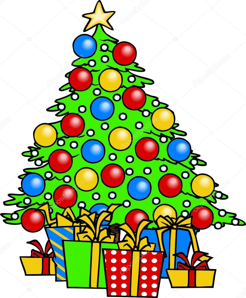 848x1024 Cartoon Christmas Tree Stock Vector Ronleishman