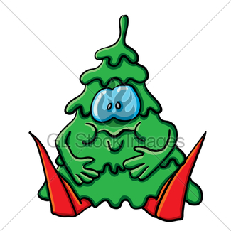 325x325 Angry Cartoon Christmas Tree Gl Stock Images