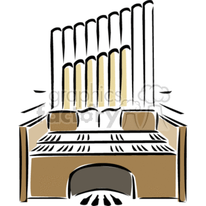 300x300 Royalty Free Cartoon Church Organ 164985 Vector Clip Art Image