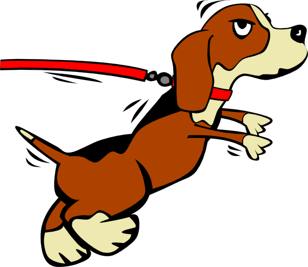 600x520 Dog On Leash Cartoon Clip Art Free Vector 4vector