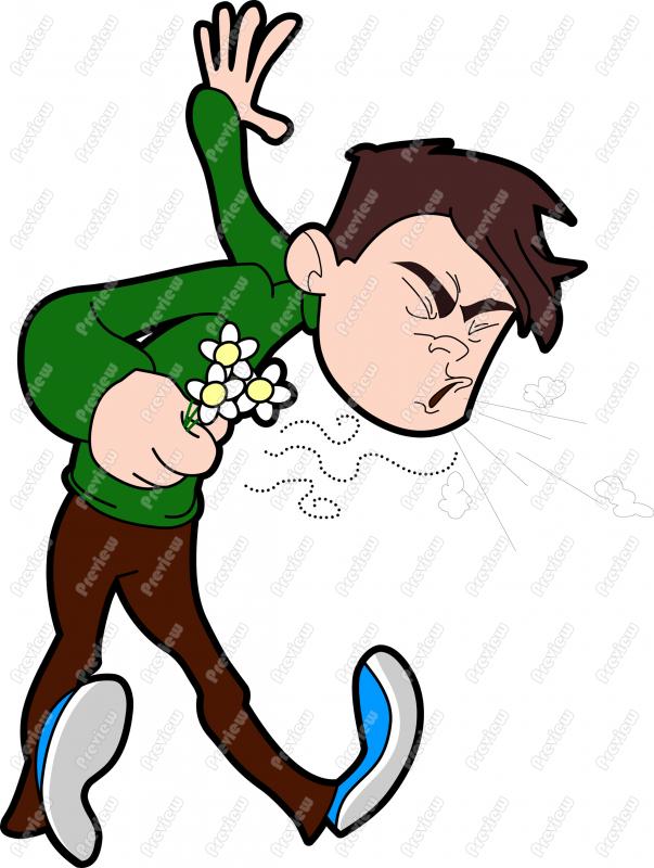 603x800 Man With Allergies Sneezing Character Clip Art