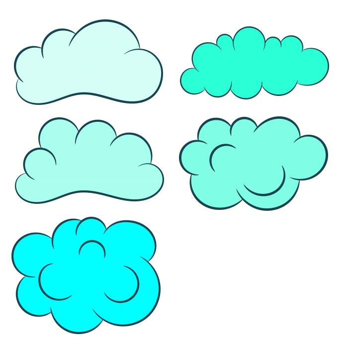 700x700 5 Cartoon Clouds (Png Transparent)
