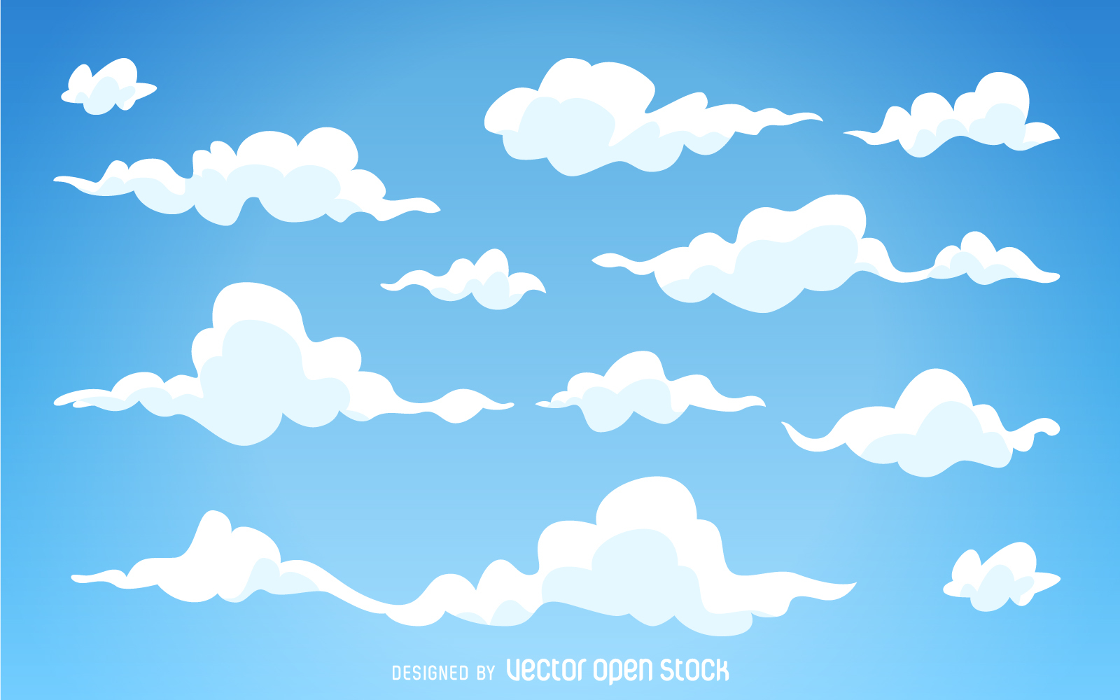 1600x1000 Illustrated Cartoon Clouds Background