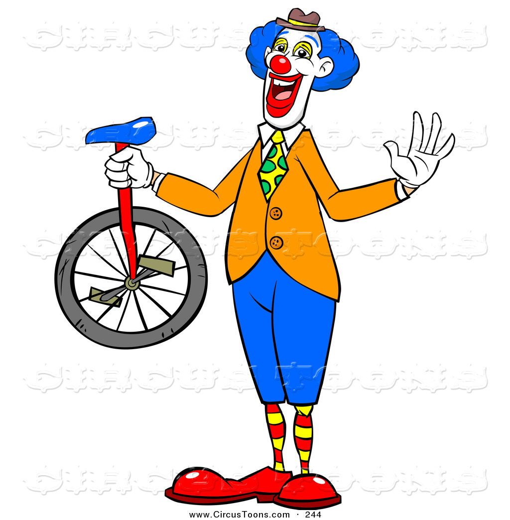 1024x1044 Circus Clipart Of A Happy Entertainer Clown Holding A Unicycle