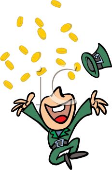 232x350 Happy Leprechaun Throwing Gold Coins In The Air