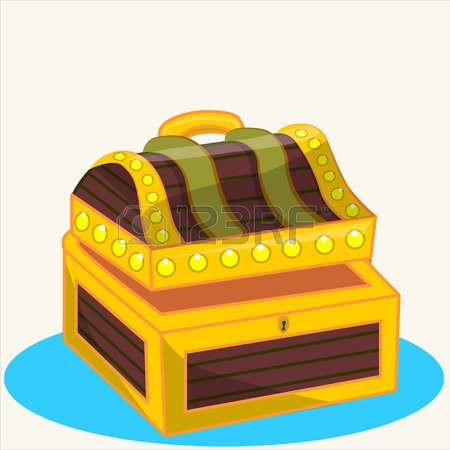 450x450 Treasure Chest Full Of Gold Coins Icon. Vector Flat Cartoon