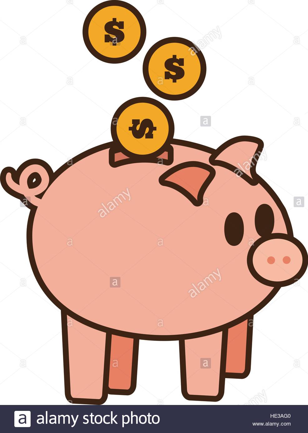 987x1390 Cartoon Save Money Piggy Coins Bank Vector Illustration Eps 10