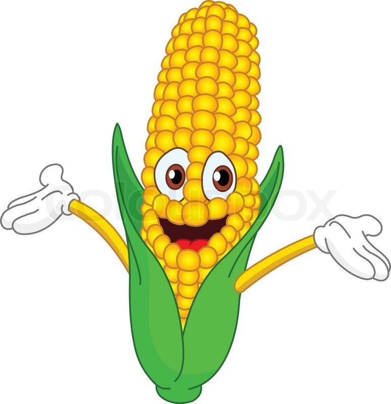 775x800 Cheerful Cartoon Corn Raising His Hands Stock Vector Colourbox