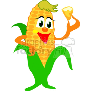 300x300 Royalty Free Cartoon Corn On The Cob Character 141258 Vector Clip