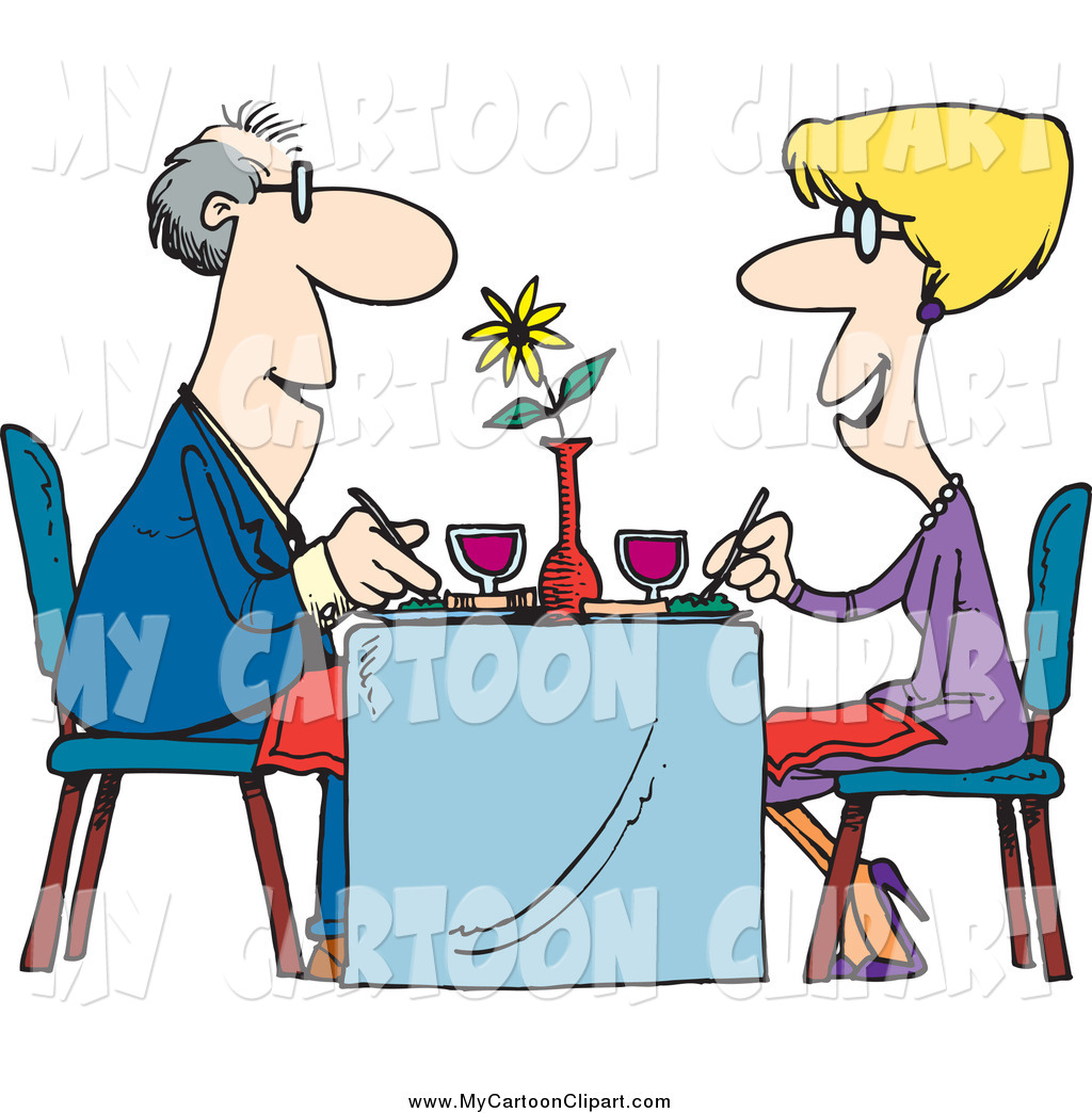 1024x1044 Clip Art Of A Cartoon Happy Couple Dining