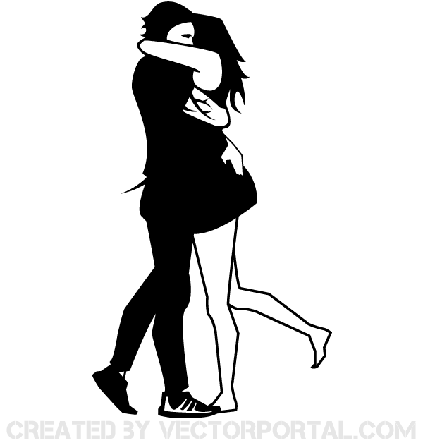 600x628 Hugging Couple Vector 123freevectors