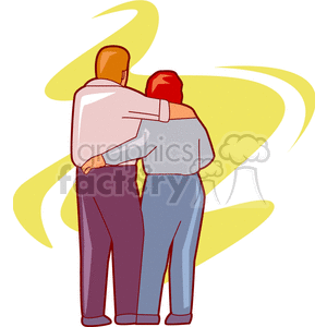 300x300 Royalty Free Couple Hugging 154024 Vector Clip Art Image