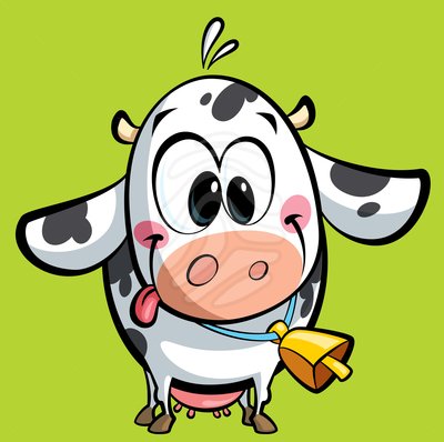 400x398 Cute Cow Face Clipart