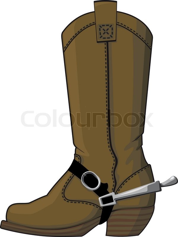 602x800 Cowboy Boots With Spurs Stock Vector Colourbox