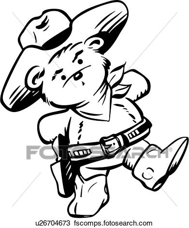 391x470 Clipart Of , Bear, Boots, Cowboy, Teddy Bear, Western, Cartoons