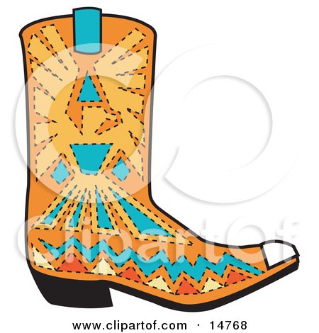 450x470 Clipart Of A Cartoon Cowboy Boots With Spurs