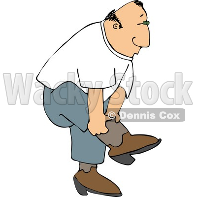 400x400 Man Putting On His Cowboy Boots Clipart Djart