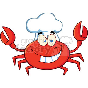 300x300 Royalty Free Crab Chef Cartoon Mascot Character 386576 Vector Clip