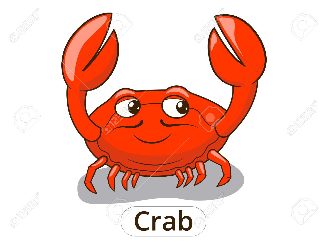 1300x975 Crab Sea Animal Fish Cartoon Colorful Vector Illustration