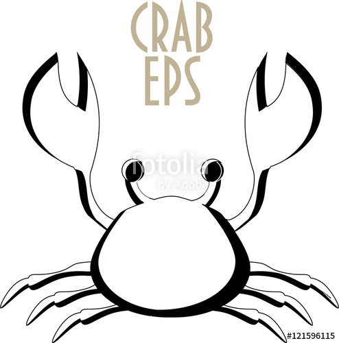 494x500 Crab Icon. Crab Silhouette. Cartoon Styled Silhouette Of A Crab