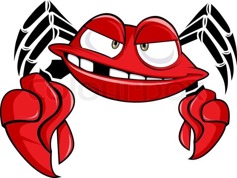 800x600 Cartoon Crab Smile. 100% Vector Illustration Stock Vector