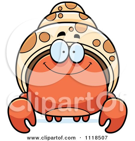 450x470 Cartoon Of A Smiling Hermit Crab
