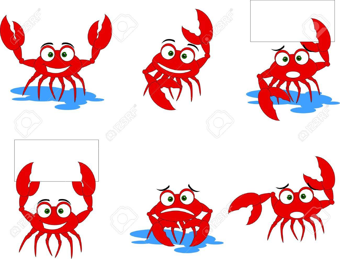 1300x989 Funny Red Crabs Cartoon Collection Royalty Free Cliparts, Vectors
