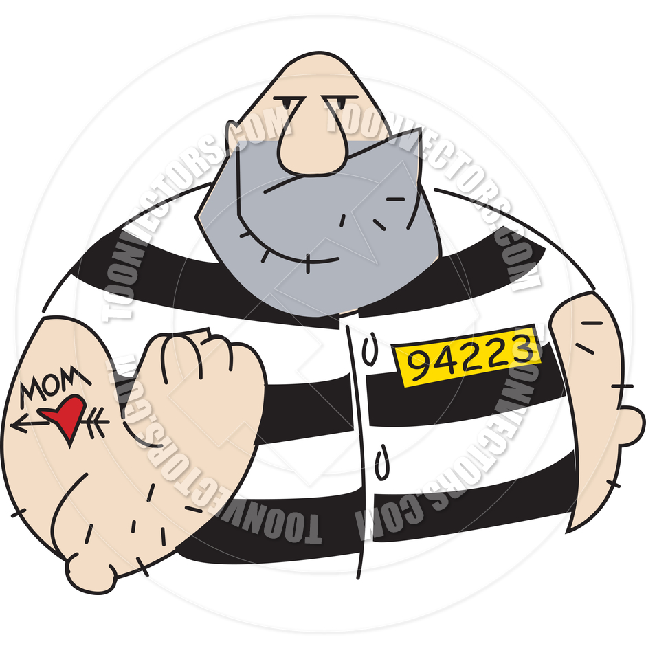 940x940 Cartoon Tough Prisoner Vector Illustration By Clip Art Guy Toon