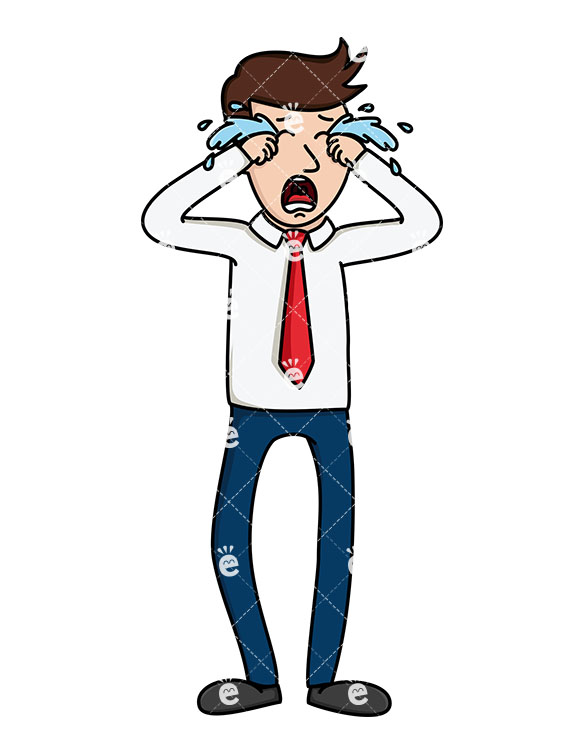 585x755 Bawling Businessman With Tears Gushing From His Eyes