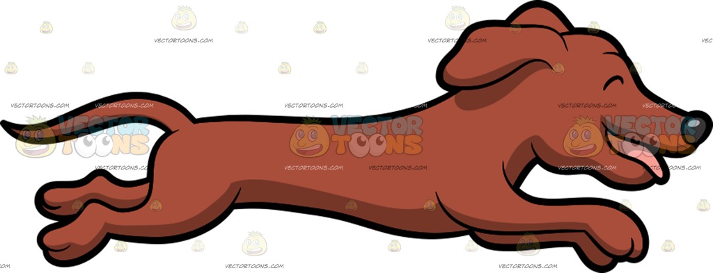 1024x393 A Happy And Running Dachshund Cartoon Clipart