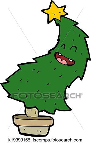 298x470 Clipart Of Cartoon Dancing Christmas Tree K19393165