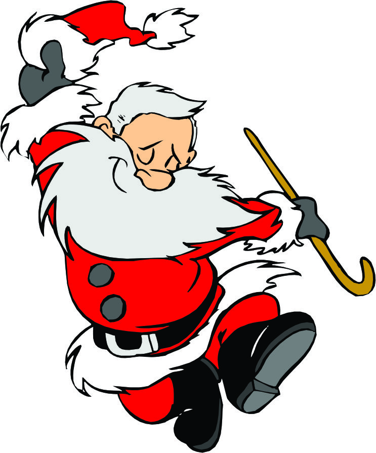 743x895 Dancing Santa Cartoon Clipart