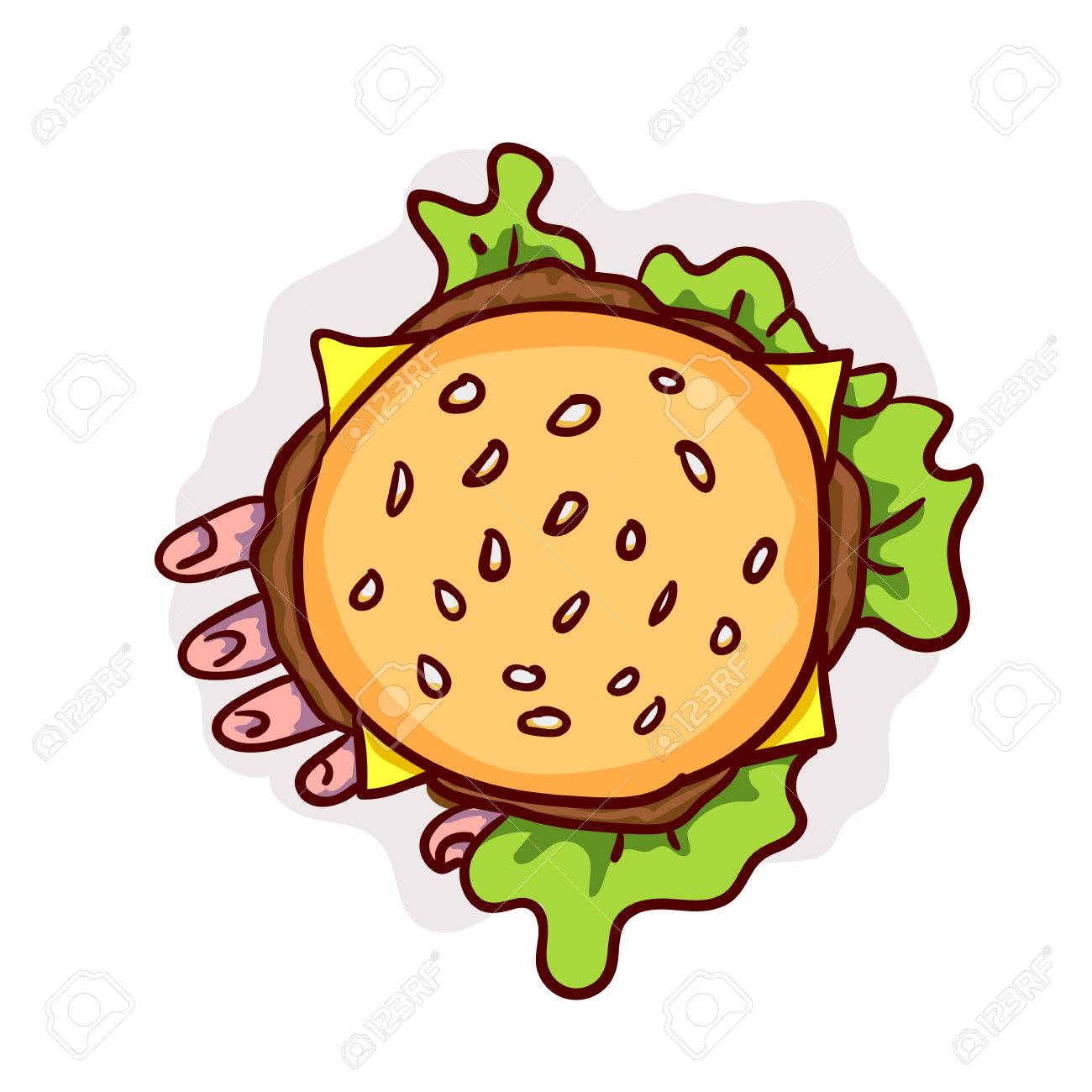 1300x1300 Dead Man Hand In Cheeseburger. Halloween Fast Food Clip Art